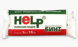 Бинт нестерильный, Help (Хелп) р. 5мх10см 36 г/м кв. в индивид. упак.