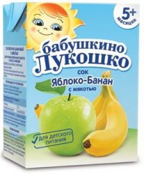 Сок, Бабушкино лукошко 200 мл яблоко банан с мякотью с 5 мес тетрапак